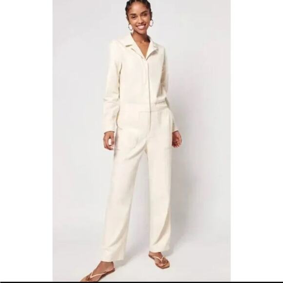 FAHERTY overland twill coverall jumpsuit in natural size XL - Picture 1 of 14